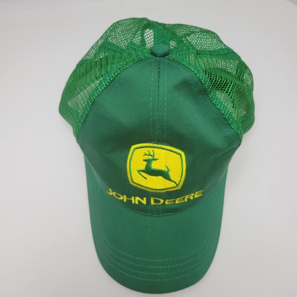 John Deere Snapback Mesh Trucker Hat Green Cary Francis Group Embroidered Logo - Picture 2 of 11